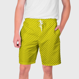 Мужские шорты 3D с принтом Лимонный со звёздочками ,  полиэстер 100% | прямой крой, два кармана без застежек по бокам. Мягкая трикотажная резинка на поясе, внутри которой широкие завязки. Длина чуть выше колен | 