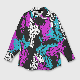 Мужская рубашка oversize 3D с принтом Пиксельные узоры камуфляжа в Тюмени,  |  | Тематика изображения на принте: 
