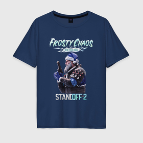 Мужская футболка хлопок Oversize с принтом Standoff 2   Frosty Chaos в Кировске, 100% хлопок | свободный крой, круглый ворот, “спинка” длиннее передней части | 