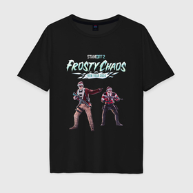 Мужская футболка хлопок Oversize с принтом Frosty Chaos   Standoff 2 в Кировске, 100% хлопок | свободный крой, круглый ворот, “спинка” длиннее передней части | 