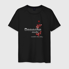 Мужская футболка хлопок с принтом Depeche Mode   Words are very в Новосибирске, 100% хлопок | прямой крой, круглый вырез горловины, длина до линии бедер, слегка спущенное плечо. | 