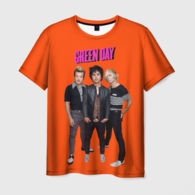 Мужская футболка 3D с принтом Green Day trio в Петрозаводске, 100% полиэфир | прямой крой, круглый вырез горловины, длина до линии бедер | 