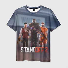 Мужская футболка 3D с принтом Standoff 2   weapon в Санкт-Петербурге, 100% полиэфир | прямой крой, круглый вырез горловины, длина до линии бедер | 