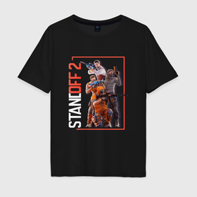 Мужская футболка хлопок Oversize с принтом Shooting   Standoff 2 в Курске, 100% хлопок | свободный крой, круглый ворот, “спинка” длиннее передней части | 