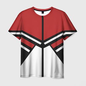 Мужская футболка 3D с принтом Советский спорт с полосами , 100% полиэфир | прямой крой, круглый вырез горловины, длина до линии бедер | 