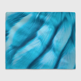 Плед 3D с принтом Голубые меха перья в Белгороде, 100% полиэстер | закругленные углы, все края обработаны. Ткань не мнется и не растягивается | Тематика изображения на принте: 