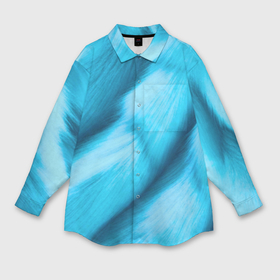 Мужская рубашка oversize 3D с принтом Голубые меха перья в Петрозаводске,  |  | 