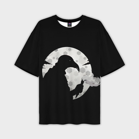 Мужская футболка oversize 3D с принтом Чумной доктор и белая луна в Кировске,  |  | 