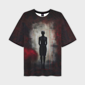 Мужская футболка oversize 3D с принтом Одинокая девушка в тени в Кировске,  |  | 