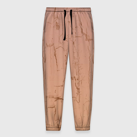 Мужские брюки 3D с принтом Текстура трещин дерева в Санкт-Петербурге, 100% полиэстер | манжеты по низу, эластичный пояс регулируется шнурком, по бокам два кармана без застежек, внутренняя часть кармана из мелкой сетки | 