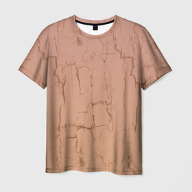 Мужская футболка 3D с принтом Текстура трещин дерева , 100% полиэфир | прямой крой, круглый вырез горловины, длина до линии бедер | 