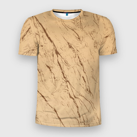 Мужская футболка 3D Slim с принтом Кора дерева текстурная в Белгороде, 100% полиэстер с улучшенными характеристиками | приталенный силуэт, круглая горловина, широкие плечи, сужается к линии бедра | 