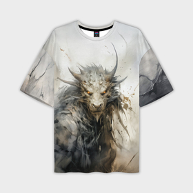Мужская футболка oversize 3D с принтом Дракон разрушения в Курске,  |  | 
