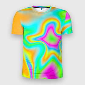 Мужская футболка 3D Slim с принтом Цветная карта теплоты в Белгороде, 100% полиэстер с улучшенными характеристиками | приталенный силуэт, круглая горловина, широкие плечи, сужается к линии бедра | 