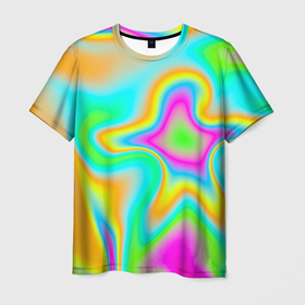 Мужская футболка 3D с принтом Цветная карта теплоты , 100% полиэфир | прямой крой, круглый вырез горловины, длина до линии бедер | 