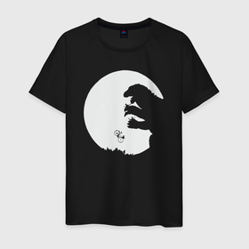 Мужская футболка хлопок с принтом Moon godzilla в Курске, 100% хлопок | прямой крой, круглый вырез горловины, длина до линии бедер, слегка спущенное плечо. | 