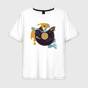 Мужская футболка хлопок Oversize с принтом Vinyl fantasy в Новосибирске, 100% хлопок | свободный крой, круглый ворот, “спинка” длиннее передней части | Тематика изображения на принте: 