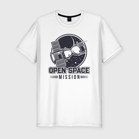 Мужская футболка хлопок Slim с принтом Миссия открытый космос в Кировске, 92% хлопок, 8% лайкра | приталенный силуэт, круглый вырез ворота, длина до линии бедра, короткий рукав | 