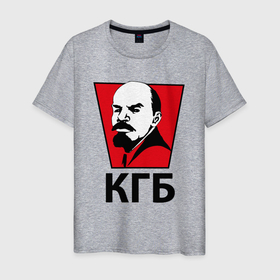 Мужская футболка хлопок с принтом КГБ Ленин в Санкт-Петербурге, 100% хлопок | прямой крой, круглый вырез горловины, длина до линии бедер, слегка спущенное плечо. | 