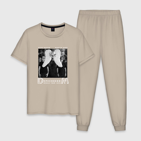 Мужская пижама хлопок с принтом Depeche Mode   MM world tour в Курске, 100% хлопок | брюки и футболка прямого кроя, без карманов, на брюках мягкая резинка на поясе и по низу штанин
 | 