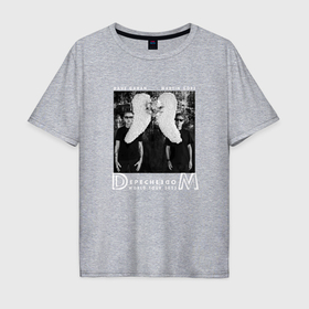 Мужская футболка хлопок Oversize с принтом Depeche Mode   MM world tour в Курске, 100% хлопок | свободный крой, круглый ворот, “спинка” длиннее передней части | 