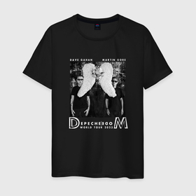 Мужская футболка хлопок с принтом Depeche Mode   MM world tour в Новосибирске, 100% хлопок | прямой крой, круглый вырез горловины, длина до линии бедер, слегка спущенное плечо. | 