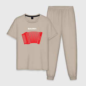 Мужская пижама хлопок с принтом Баян +100500 в Курске, 100% хлопок | брюки и футболка прямого кроя, без карманов, на брюках мягкая резинка на поясе и по низу штанин
 | 