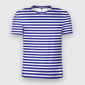 Мужская футболка 3D Slim с принтом Тельняшка моряка в Тюмени, 100% полиэстер с улучшенными характеристиками | приталенный силуэт, круглая горловина, широкие плечи, сужается к линии бедра | Тематика изображения на принте: 
