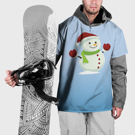 Накидка на куртку 3D с принтом Снеговик новогодний в Тюмени, 100% полиэстер |  | Тематика изображения на принте: 