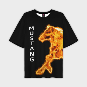 Мужская футболка oversize 3D с принтом Mustang fire в Екатеринбурге,  |  | 