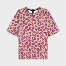 Мужская футболка oversize 3D с принтом Цветущий леопард тюльпановое поле в Санкт-Петербурге,  |  | Тематика изображения на принте: 