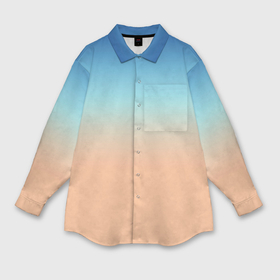 Мужская рубашка oversize 3D с принтом Сине бежевый градиент ,  |  | Тематика изображения на принте: 