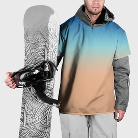 Накидка на куртку 3D с принтом Сине бежевый градиент , 100% полиэстер |  | Тематика изображения на принте: 