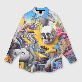 Мужская рубашка oversize 3D с принтом Урбанистический сон   сюрреализм ,  |  | 