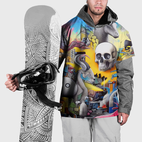 Накидка на куртку 3D с принтом Урбанистический сон   сюрреализм , 100% полиэстер |  | 