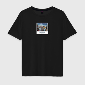 Мужская футболка хлопок Oversize с принтом Снимок палароид Кибердеревня в Курске, 100% хлопок | свободный крой, круглый ворот, “спинка” длиннее передней части | 
