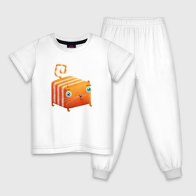 Детская пижама хлопок с принтом Кот Кубокот в Екатеринбурге, 100% хлопок |  брюки и футболка прямого кроя, без карманов, на брюках мягкая резинка на поясе и по низу штанин
 | 