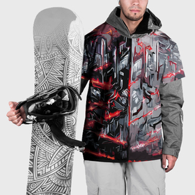 Накидка на куртку 3D с принтом Адский доспех в царапинах в Курске, 100% полиэстер |  | 