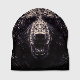 Шапка 3D с принтом Бронзовый медведь , 100% полиэстер | универсальный размер, печать по всей поверхности изделия | 