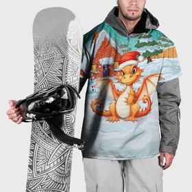 Накидка на куртку 3D с принтом Новогодний  дракон  2024 год в Кировске, 100% полиэстер |  | 