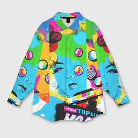 Мужская рубашка oversize 3D с принтом Girls face   pop art в Курске,  |  | Тематика изображения на принте: 