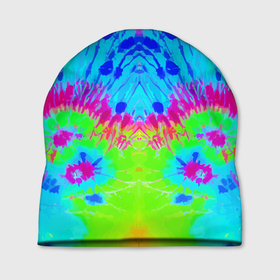 Шапка 3D с принтом Tie Dye abstraction , 100% полиэстер | универсальный размер, печать по всей поверхности изделия | 