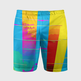 Мужские шорты спортивные с принтом Цветная абстракция   поп арт в Санкт-Петербурге,  |  | 