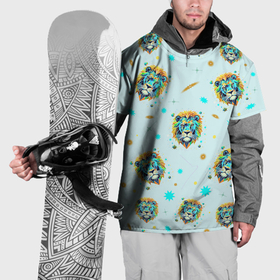 Накидка на куртку 3D с принтом Лев мозаика в Кировске, 100% полиэстер |  | 