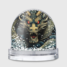 Игрушка Снежный шар с принтом Морской дракон в гневе в Екатеринбурге, Пластик | Изображение внутри шара печатается на глянцевой фотобумаге с двух сторон | 