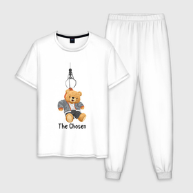 Мужская пижама хлопок с принтом Плюшевый медвежонок избранный в Екатеринбурге, 100% хлопок | брюки и футболка прямого кроя, без карманов, на брюках мягкая резинка на поясе и по низу штанин
 | 