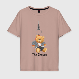 Мужская футболка хлопок Oversize с принтом Плюшевый медвежонок избранный в Екатеринбурге, 100% хлопок | свободный крой, круглый ворот, “спинка” длиннее передней части | 