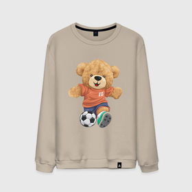 Мужской свитшот хлопок с принтом Плюшевый медвежонок футболист в Курске, 100% хлопок |  | 