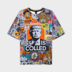 Мужская футболка oversize 3D с принтом Donald Trump   american сollage в Курске,  |  | 