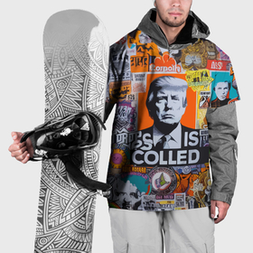 Накидка на куртку 3D с принтом Donald Trump   american сollage в Кировске, 100% полиэстер |  | 